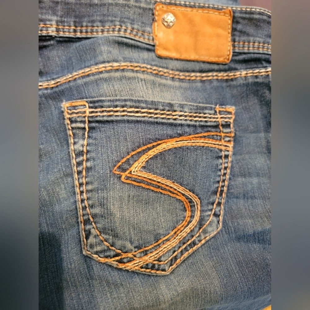 Silver Berkley Low Rise Jeans with Tan Accents 29/32